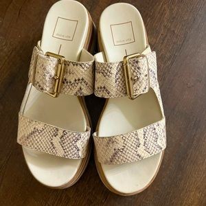 Dolce Vita Macen Sandals In Bone Snake Print Leather